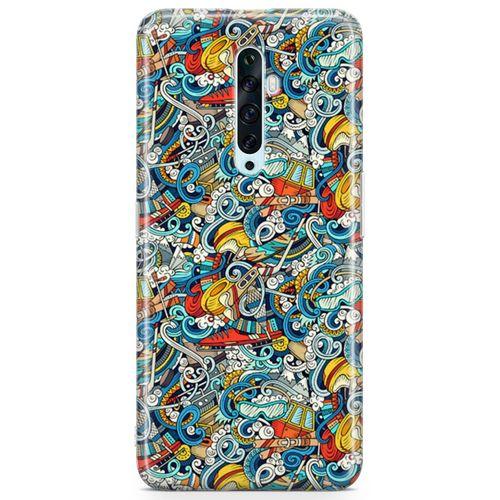 Oppo Reno2 Z 2019 Kılıf Uludağ Doodle Arka Kapak Koruma Desenli Full Koruyucu