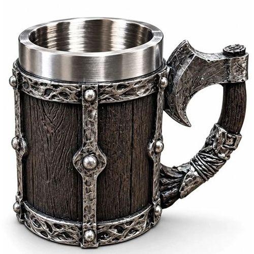 Viking Balta Kulplu 3d Paslanmaz Çelik Kupa Bardak Alk6263