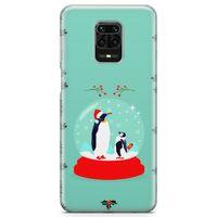Xiaomi Redmi Note 9 Pro Kılıf Kar Küresi Penguen Arka Kapak Koruma Desenli Full Koruyucu