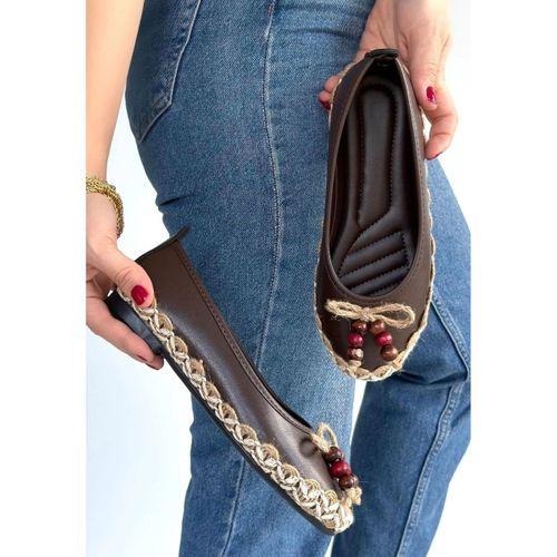 Ilwe Kahverengi Cilt Babet Ayakkabı