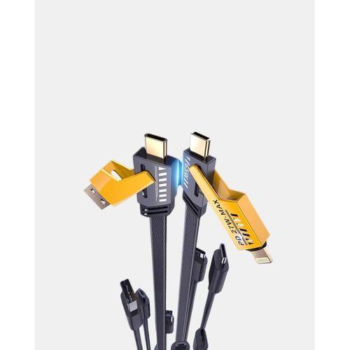 65w Çoklu Şarj Kablosu 4’ü 1 Arada Örgülü Hızlı Veri Aktarım Usb-c Usb-a