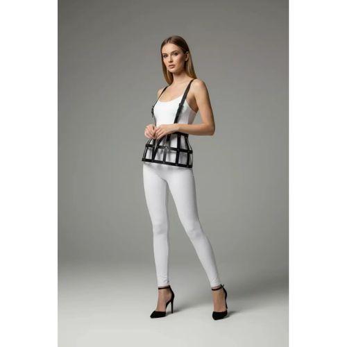 Siyah Etek Deri Bantlı Yapısal Kafes - Brf1252