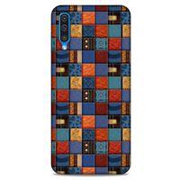 Samsung Galaxy A30s Kılıf Patchwork (16) Kalın Kılıf Turuncu Mavi