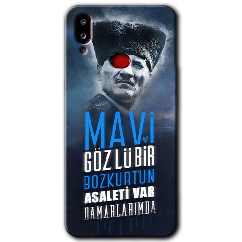 MRCİLETİSİM Samsung Galaxy A10s Kılıf Baskılı Kapak - Bozkurt Atatürk +Tam Kaplayan Mat Seramik