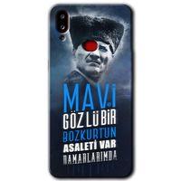 MRCİLETİSİM Samsung Galaxy A10s Kılıf Baskılı Kapak - Bozkurt Atatürk +Tam Kaplayan Mat Seramik