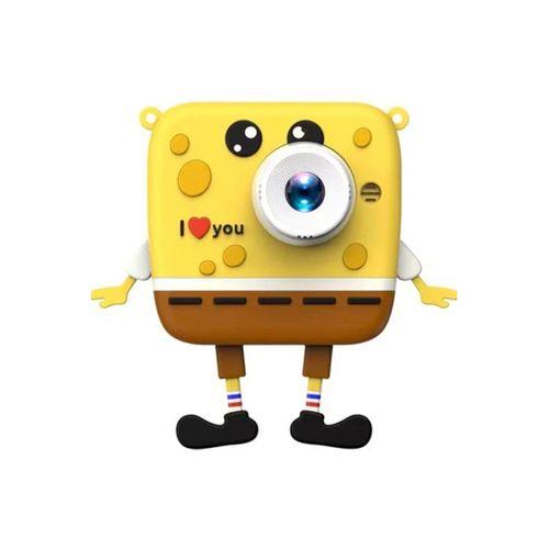 Sünger Bob Tasarımlı Yeni Nesil Çocuk Dijital Mini Fotoğraf Makinesi Çift Kamera