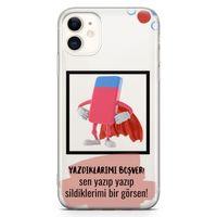 Apple iPhone 11 Kılıf Yazdıklarımı Boşver Arka Kapak Koruma Desenli Full Koruyucu