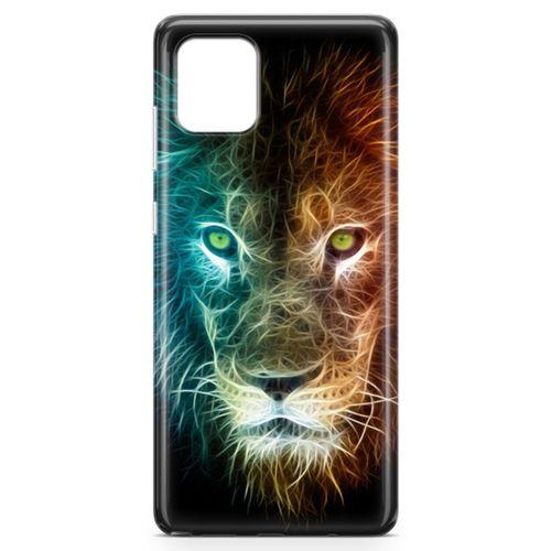 Samsung Galaxy A81 Kılıf Neon Aslan Arka Kapak Koruma Desenli Full Koruyucu