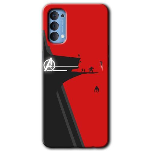 Oppo Reno 4 Kılıf HD Desen Baskılı Arka Kapak - Avengers Tower + Kırılmaz Cam