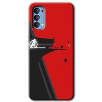 Oppo Reno 4 Kılıf HD Desen Baskılı Arka Kapak - Avengers Tower + Kırılmaz Cam
