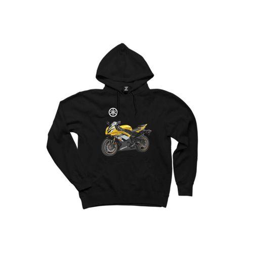 Yamha YZF-R1 Supersport Siyah Kapşonlu Sweatshirt Hoodie