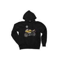 Yamha YZF-R1 Supersport Siyah Kapşonlu Sweatshirt Hoodie