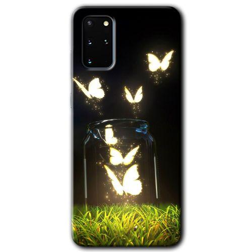 Samsung Galaxy S20 Plus Kılıf HD Desen Baskılı Arka Kapak - Işıklı Kelebekler