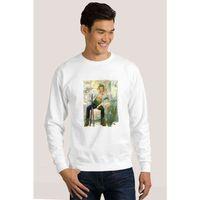 Anime One Piece Baskılı Beyaz Erkek Sweatshirt