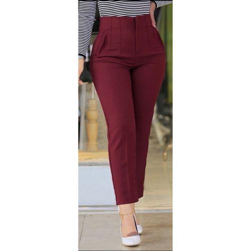 Kadın üste Oturan Paçası Bilek üzerinde Biten Atlas Kumaş Pantolon 36 (S) - 48 (4XL)