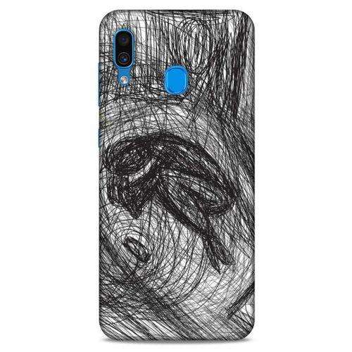 Samsung Galaxy A30 Kılıf Depresyon (37) Silicone Cover Sarı Lacivert