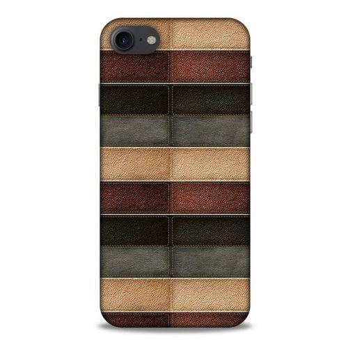 Apple Iphone 8 Kılıf Patchwork (20) Koruyucu Kılıf Bej Siyah
