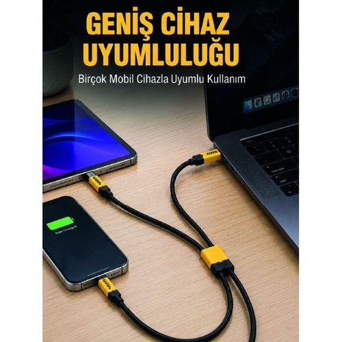 240w Çoklu Şarj Kablosu Type-c Lightning Micro Usb Örgü Kablo