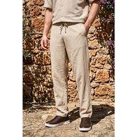 Calvert Tensel Pamuk Kumaş Çizgili Relaxed Fit Erkek Pantolon - Kum Beji