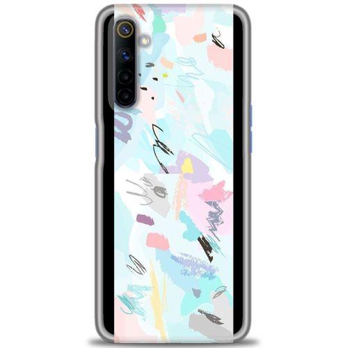 Realme 6 Kılıf HD Baskılı Kılıf - Blue and Purple + Tam Ekran Koruyucu