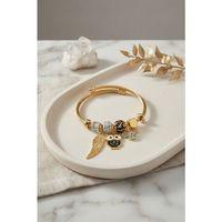 Siyah Baykuş Model Gold Renk Charmlı Bileklik
