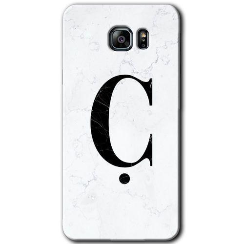 Potkal Hediye Fabrikası Samsung Galaxy Note 5 Kılıf HD Desen Baskılı Arka Kapak - Beyaz Mermer Desenli Ç Harfi