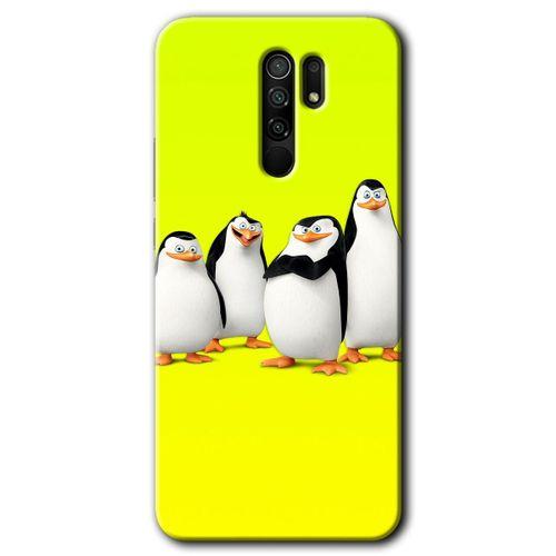 MRCİLETİSİM Xiaomi Redmi 9 Kılıf Baskılı Kapak - Penguenler + 5D Tam Kaplayan Cam