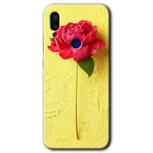 MRCİLETİSİM Xiaomi Redmi Note 7 Kılıf Baskılı Kapak - Kırmızı Gül + 5D Tam Kaplayan Cam