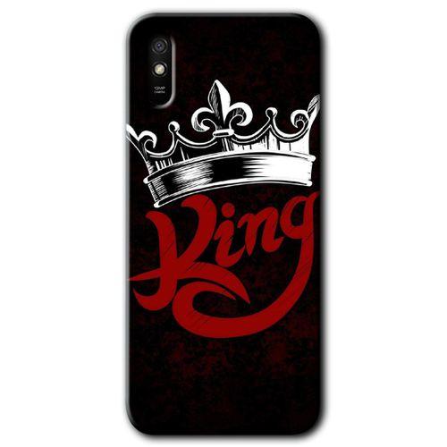 Redmi 9A Kılıf HD Desen Baskılı Arka Kapak - King + Kırılmaz Cam