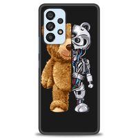 Samsung Galaxy A53 5G Kılıf HD Baskılı Kılıf - Ayı ve İskeleti + Tam Ekran Koruyucu