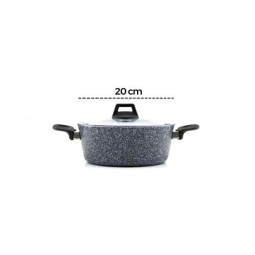 7 Parça Granit Tencere ve Tava Seti (20-24cm Derin, 27cm Cam Kapak, 26cm Tava)