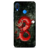 Huawei Psmart 2019 Kılıf Dragons (23) Ultra Koruma Kılıfı Tatoo Kırmızı Ejderha