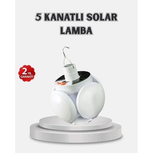 Güneş Enerjili Ve Usb Şarjlı Led Kamp Lambası – 5 Farklı Işık Modlu, Askılı Tasarım