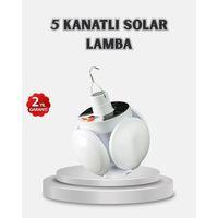 Güneş Enerjili Ve Usb Şarjlı Led Kamp Lambası – 5 Farklı Işık Modlu, Askılı Tasarım