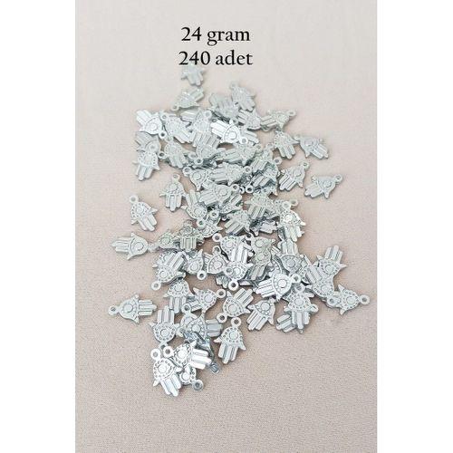 Oya Abiye Bileklik Kolye Pleksi Metalik Plastik Pul Gümüş Renk 24 gram 240 adet - BNC586