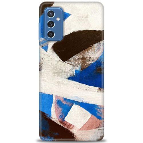 Samsung Galaxy M52 5G Kılıf HD Baskılı Kılıf - Siyah Mavi + Tam Ekran Koruyucu