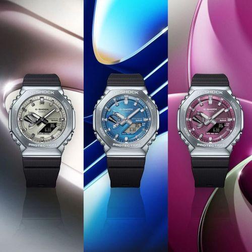 Casio GBM-2100A-2BDR Quartz Analog/Dijital Silikon Siyah 20 ATM 44 mm Erkek Kol Saati