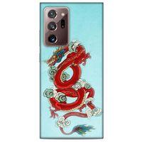 Samsung Galaxy Note 20 Ultra Kılıf Dragons (22) Tam Koruma Kılıfı Ejderha Dövme Kırmızı