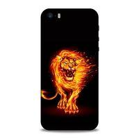 Lopard Apple iPhone SE Uyumlu Kılıf FireX (20) Koruyucu Kılıf Ateşli Aslan