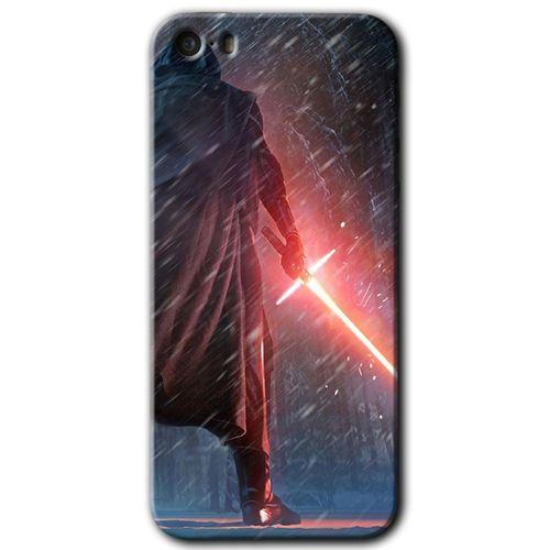 MRCİLETİSİM iPhone 5s Kılıf HD Desen Baskılı Arka Kapak + Temperli Cam - Kylo Ren