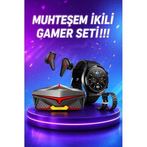 Anc Özellikli Bluetooth Kulaklık Ve Amoled Ekran Akıllı Saat Uyku Ve Sağlık Takibi Nabız Ölçer