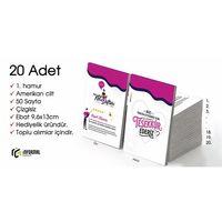 En güzel Hediye İnformal 20 Adet Çizgisiz Mini Not Defteri 9x13 cm 1 Hamur Amerikan Cilt 50 Sayfa