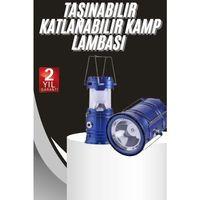 Kamp Lambası Solar Şarjlı Kızaklı Kamp Feneri Led Lamba Işıldak