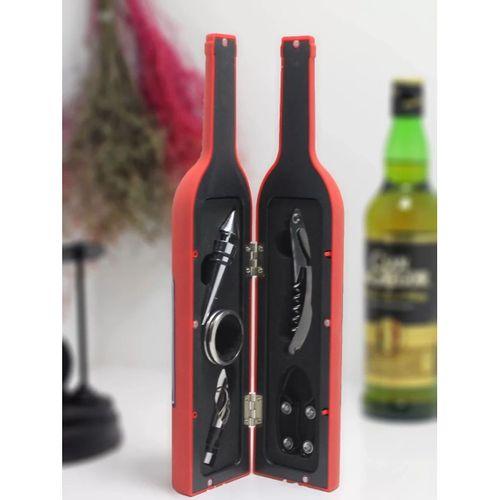 Büyük Boy Şişe Tirbuşon Seti Kırmızı