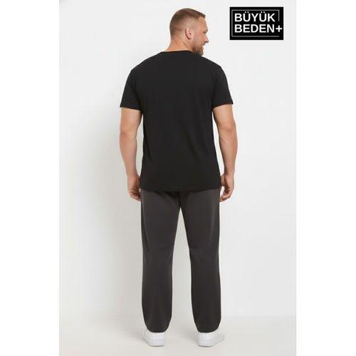 Erkek Büyük Beden New York Baskılı Rahat Kesim Paça Reçme ince Eşofman Altı SPR26EA952-5