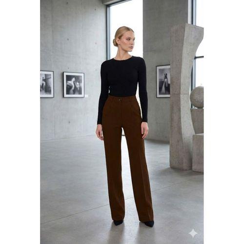 Kadın Yüksel Bel Full Likralı Palazzo Pantolon