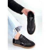 Lunga Siyah Cilt Bağcıklı Spor Ayakkabı