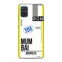Samsung Galaxy A51 Kılıf Uçak Bileti Mumbai Arka Kapak Koruma Desenli Full Koruyucu