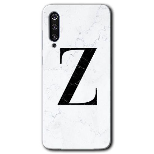 MRCİLETİSİM Xiaomi Mi 9 SE Kılıf HD Desen Baskılı Arka Kapak+Temperli Cam - Beyaz Mermer Desenli Z Harfi