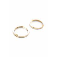 Mineli Halka Küpe - Beyaz